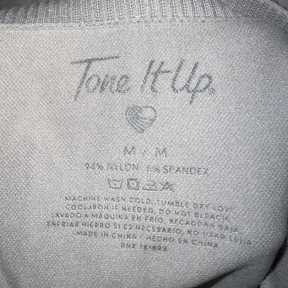 Tone it Up Gray high Waisted Seamless 7/8 Ankle Length Athletic Leggings - Picture 2 of 5